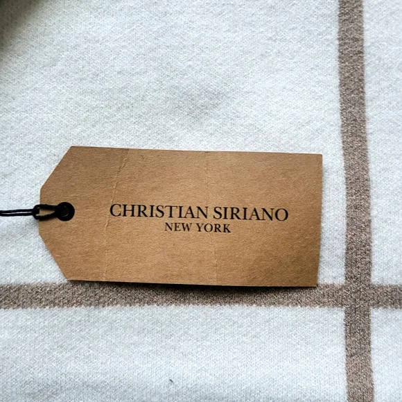 NWT Christian Siriano Cream and Brown Grid Sweater - Size S - Picture 5 of 8